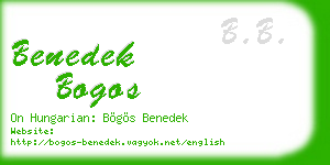 benedek bogos business card