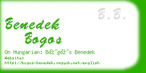 benedek bogos business card